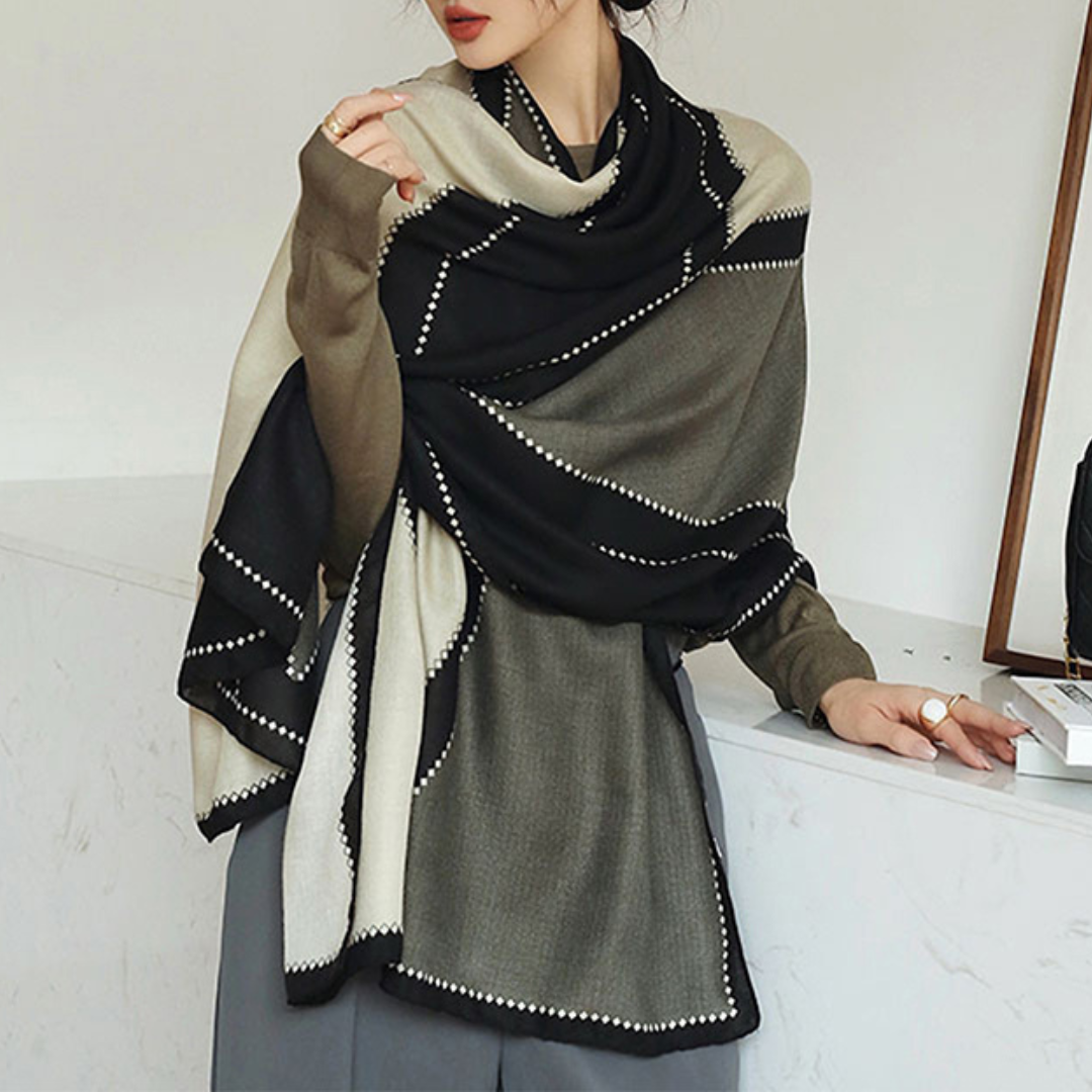 Châle Rectangulaire Léger en Mélange Coton-Viscose pour Femme - 182 × 83 cm 3