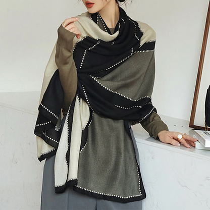 Châle Rectangulaire Léger en Mélange Coton-Viscose pour Femme - 182 × 83 cm 3