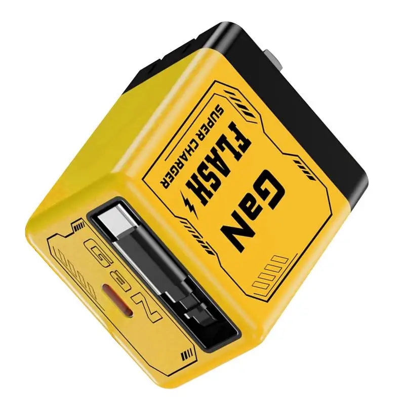 USB-C Charger 35W with Two Ports and Fast Charging Technology – Retractable Adapter