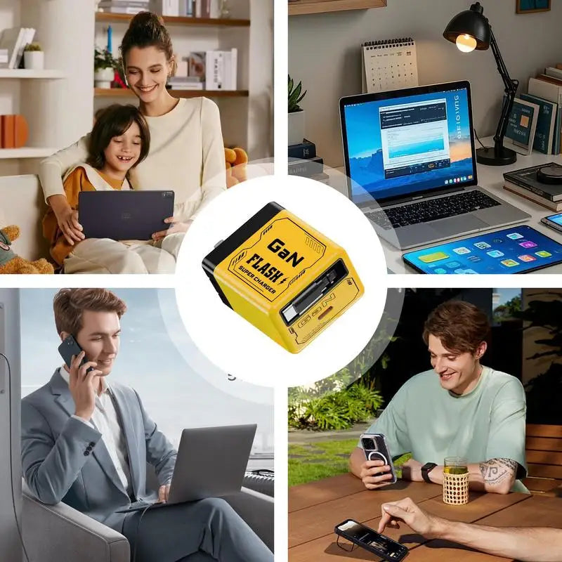 USB-C Charger 35W with Two Ports and Fast Charging Technology – Retractable Adapter