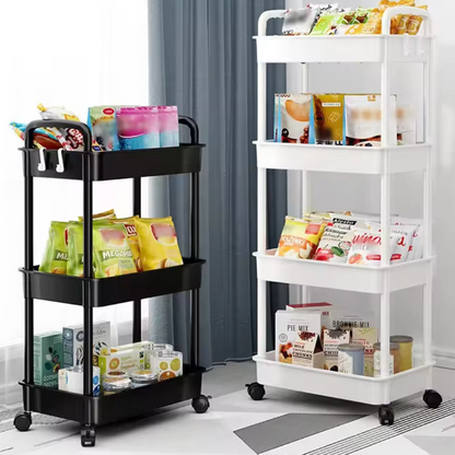 Chariot de rangement mobile multicouche avec roues pour cuisine et chambre