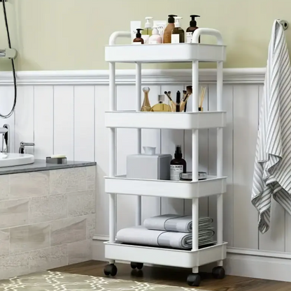 Chariot de rangement mobile multicouche avec roues pour cuisine et chambre