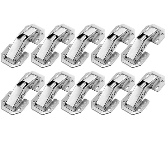 Stainless steel 90-degree cabinet hinges – Set of 10 pieces no-drill for modern kitchen