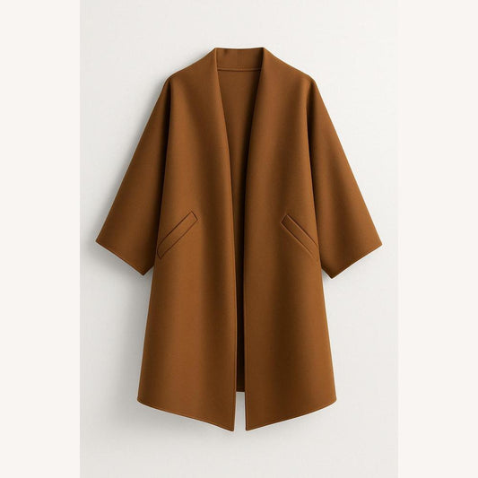 Women's Oversized Winter Coat in Soft Polyester - Elegant and Warm, Ideal for Autumn and Winter