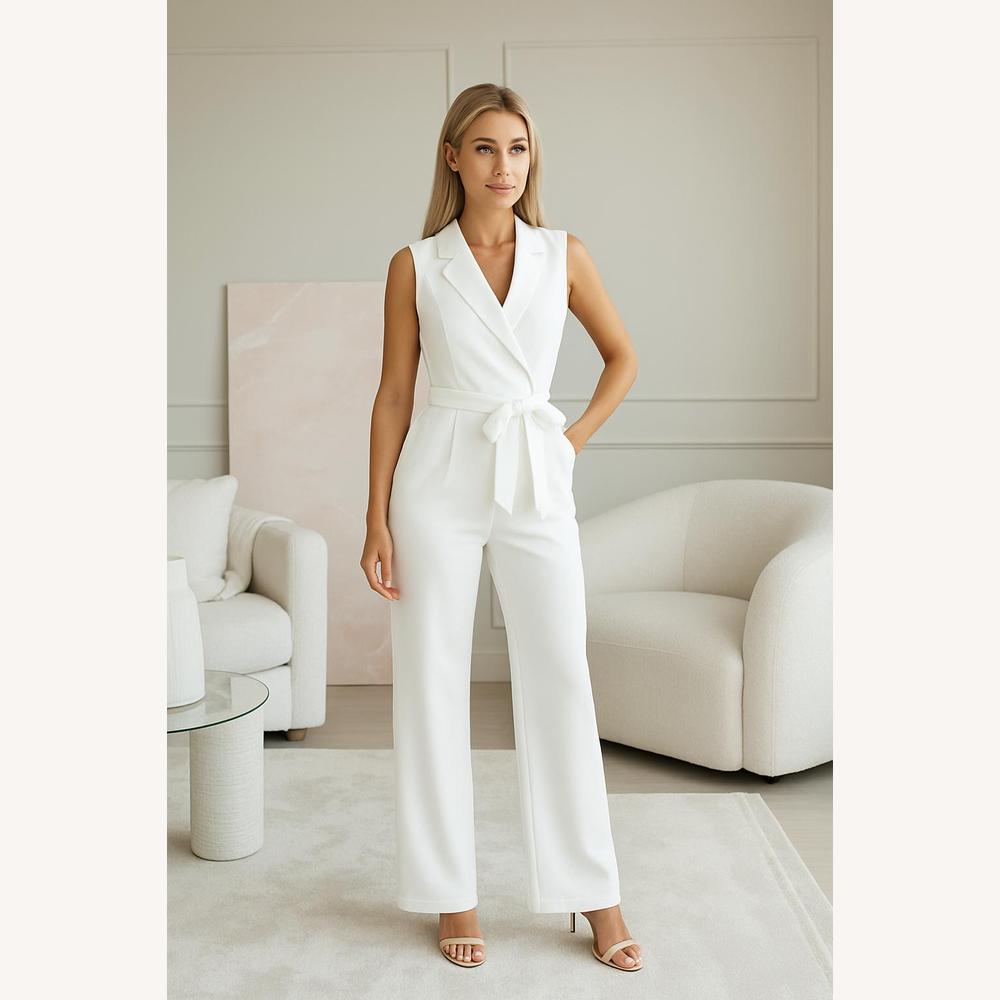 Combinaison Femme Chic à Jambes Larges avec Ceinture – Élégante et Sophistiquée pour Toutes Occasions