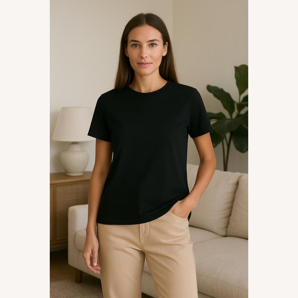 Men's T-Shirt in Soft Cotton – Round Neck, Straight Cut, Ideal for Casual and Office Look