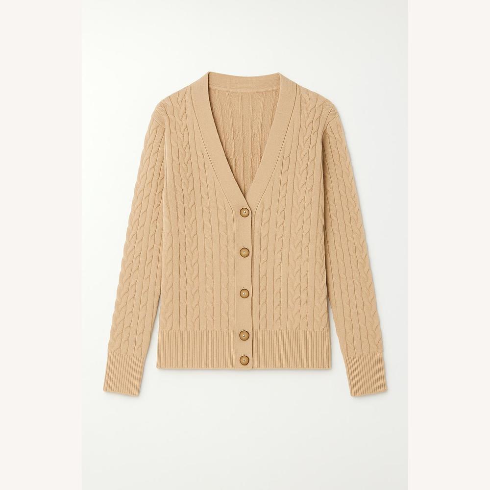 Cardigan Femme en Maille Torsadée Douce avec Boutons Classiques – Élégant et Polyvalent