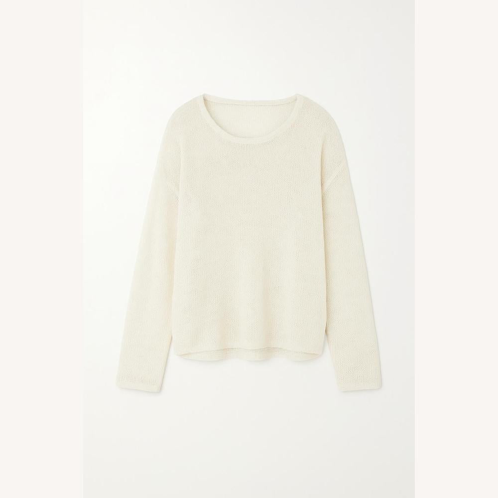 Women's Lightweight Transparent Knit Sweater – Casual Elegance, Ideal for Layering, Available in White and Beige