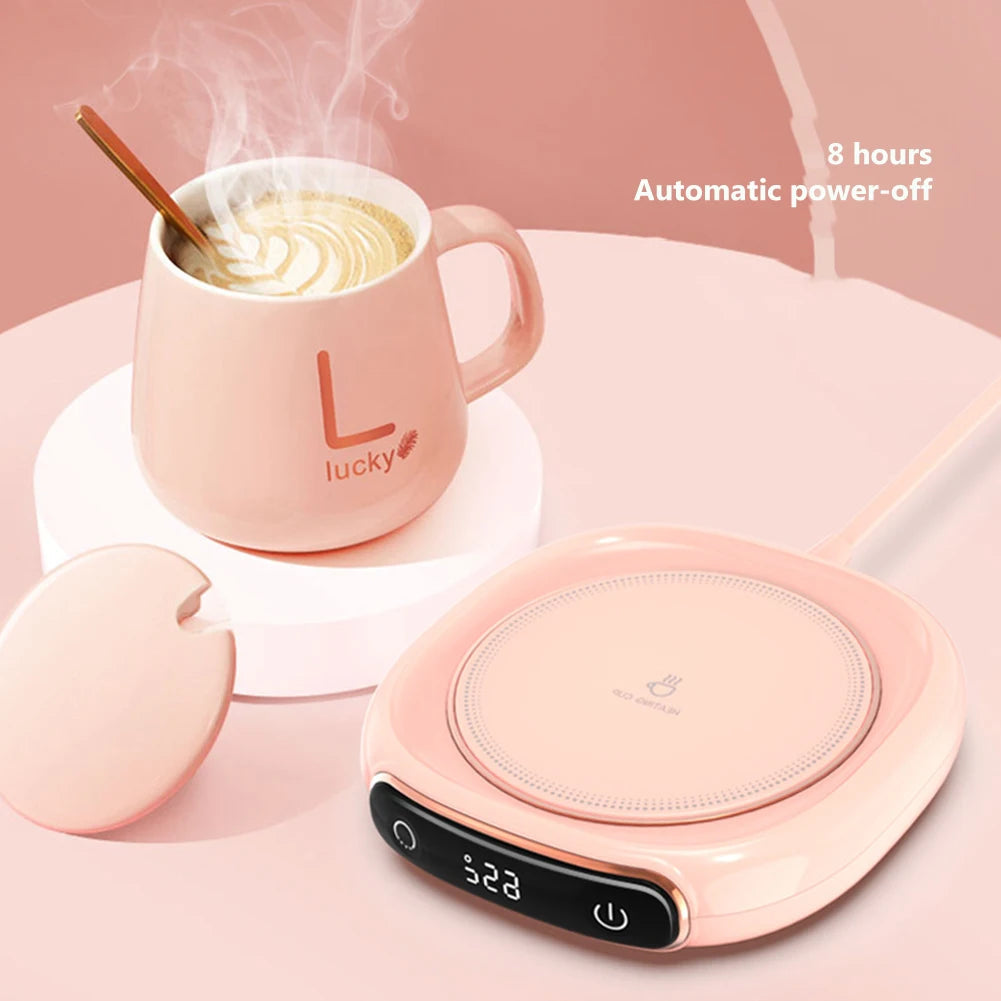 Chauffe-tasse USB portable avec 3 réglages de température pour café, thé et lait – design étanche et compact