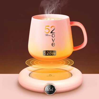 Chauffe-tasse USB portable avec 3 réglages de température pour café, thé et lait – design étanche et compact