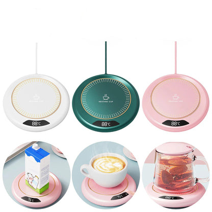 Chauffe-tasse USB avec 3 températures réglables – Garde le café, le thé et le lait au chaud, affichage LED, design compact