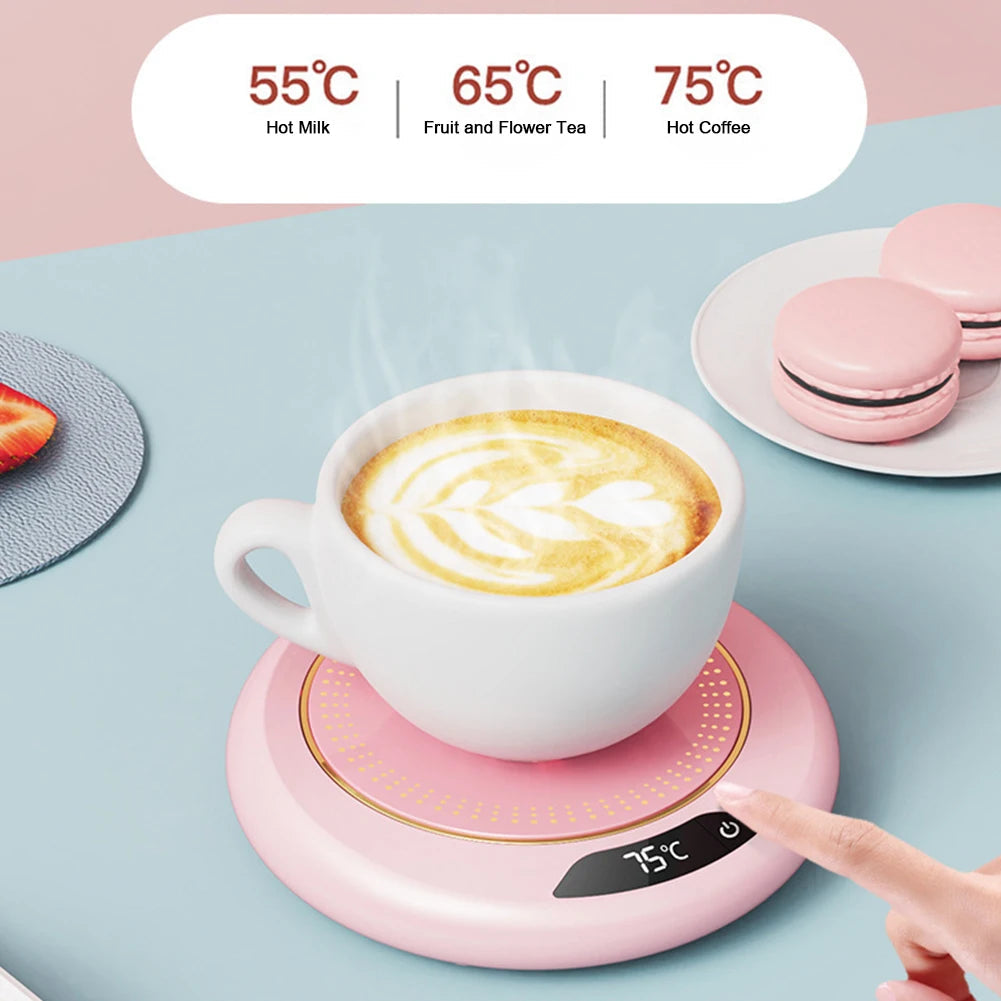 Chauffe-tasse USB avec 3 températures réglables – Garde le café, le thé et le lait au chaud, affichage LED, design compact