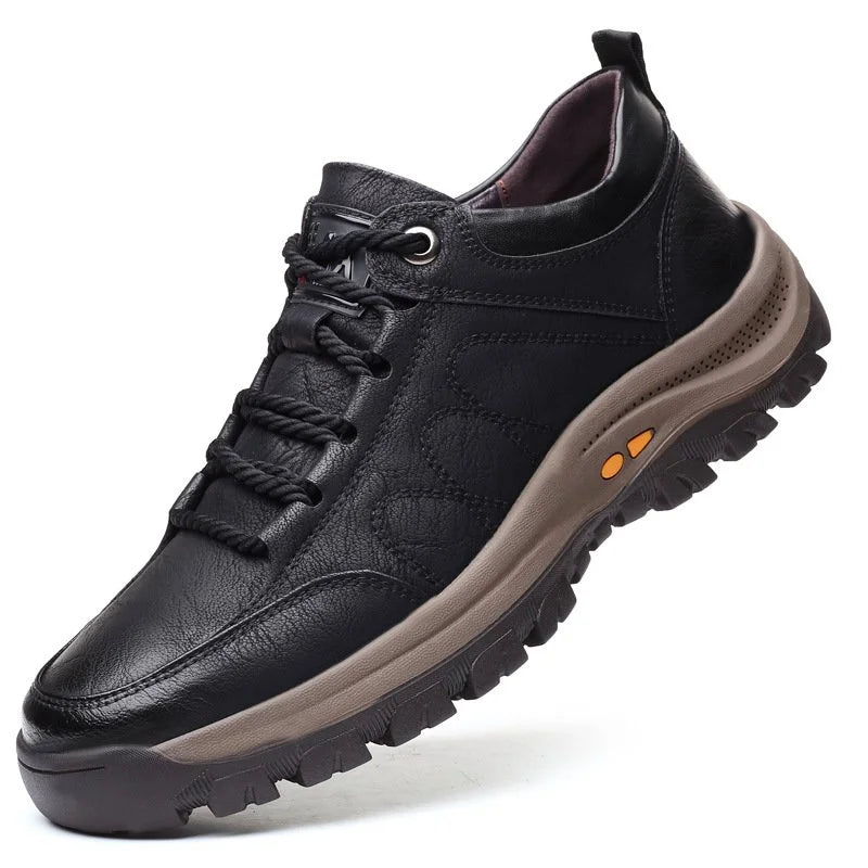 Chaussures de Loisirs en Cuir Imperméables pour Hommes avec Semelle Ergonomique – Confort Optimal pour Activités de Plein Air