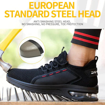 Ultra Lightweight Safety Shoes with Steel Toe Protection and Breathable Mesh Upper