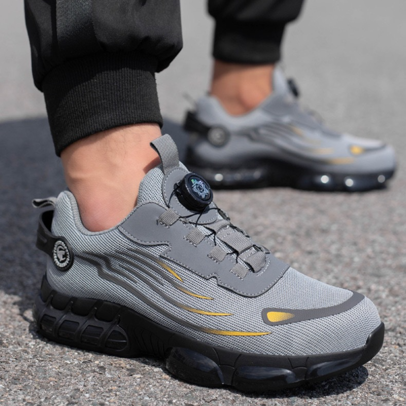 Chaussures de sécurité S3 pour hommes avec semelle antidérapante et design ergonomique – Noir et Gris