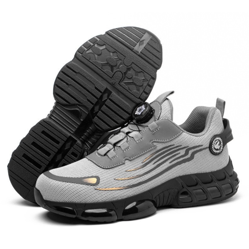 Chaussures de sécurité S3 pour hommes avec semelle antidérapante et design ergonomique – Noir et Gris