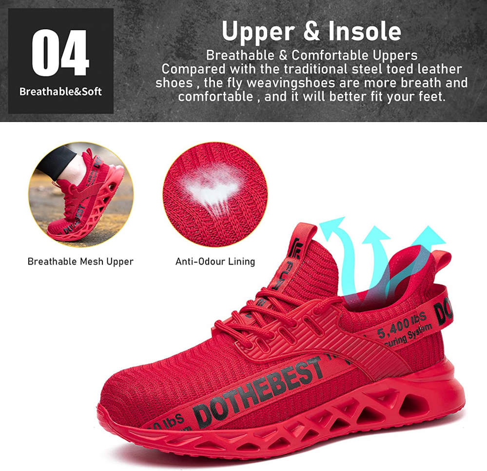 Chaussures de sécurité légères avec embout en acier et semelle en Kevlar – Confort et protection optimaux