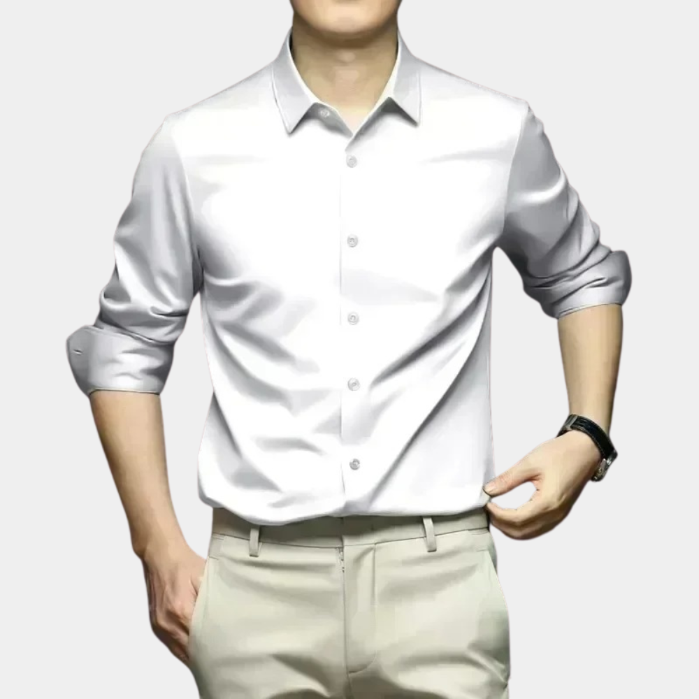 Classic Thermo-Insulating Shirt for Men in Polyester and Elastane – Autumn and Winter Comfort