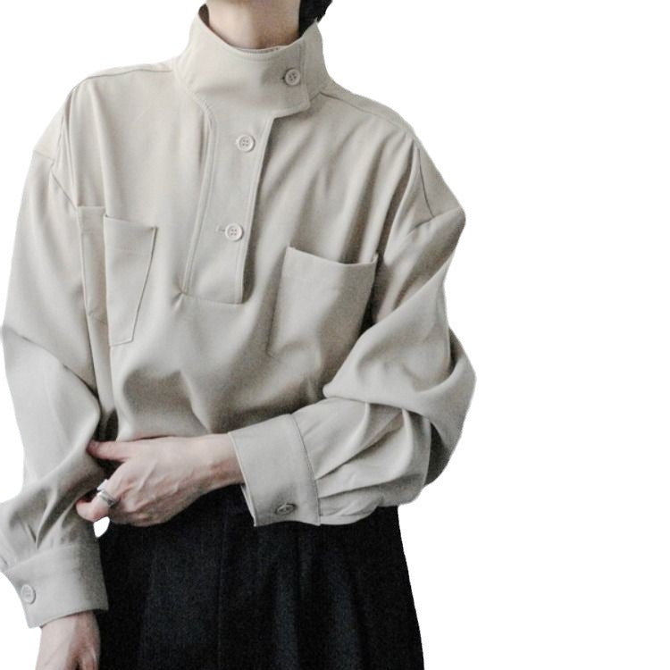 Chemise Homme à Col Roulé en Polyester Décontractée avec Poches – Confort et Élégance pour Toutes Occasions