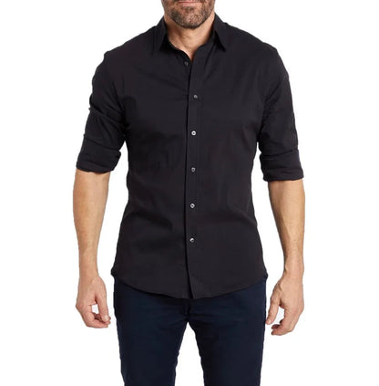 Casual Oxford Shirt with Zipper for Men – Slim Fit in Stretch Cotton