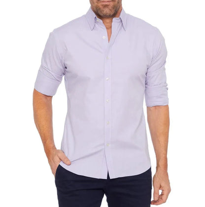 Casual Oxford Shirt with Zipper for Men – Slim Fit in Stretch Cotton
