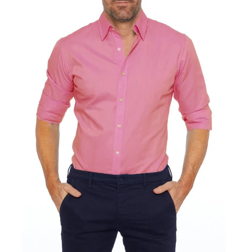 Casual Oxford Shirt with Zipper for Men – Slim Fit in Stretch Cotton