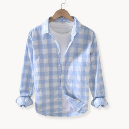 Long Sleeve Cotton Checkered Shirt – Classic and Versatile Style