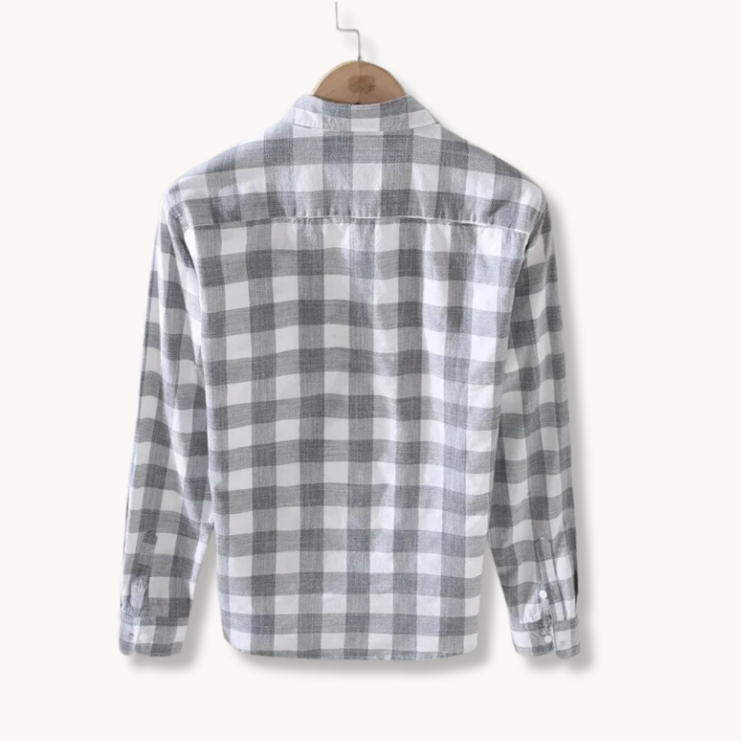 Long Sleeve Cotton Checkered Shirt – Classic and Versatile Style