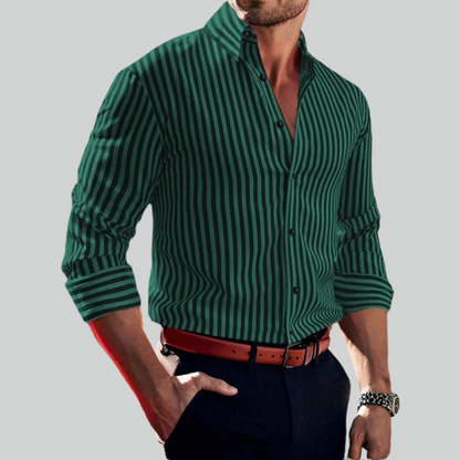 Striped Long Sleeve Shirt for Men – 3D Printed and Comfortable