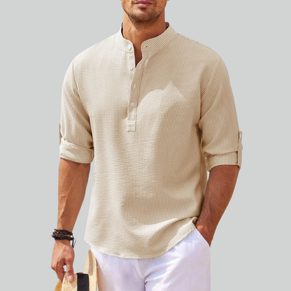 Long Sleeve Cotton and Linen Shirt for Men – Plus Size S-5XL, Casual Style