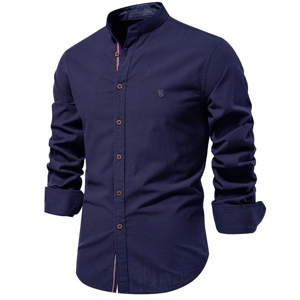 Long Sleeve Cotton Shirt for Men - Comfort and Casual Elegance