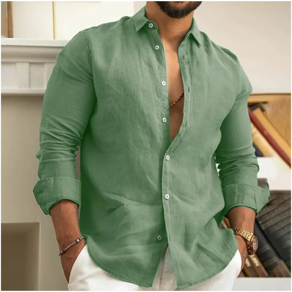 Lightweight Linen Beach Shirt for Men – Casual and Breathable Fit