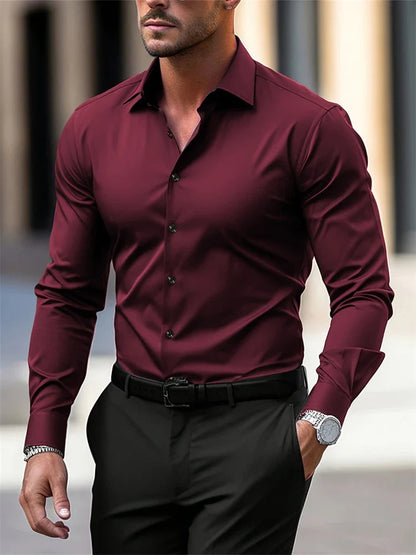 Cotton Shirt for Men with Structured Collar and Breathable Fabric – Slim Fit for Formal and Casual Occasions