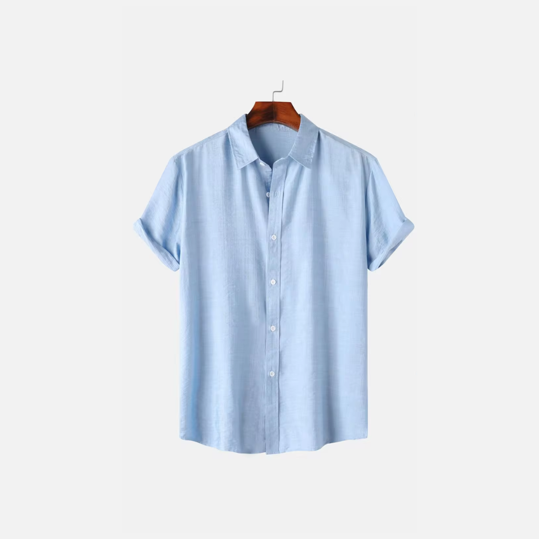 Lightweight Linen Shirt for Men – Elegant Regular Fit in White, Light Blue, and Beige