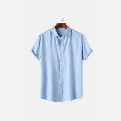 Lightweight Linen Shirt for Men – Elegant Regular Fit in White, Light Blue, and Beige