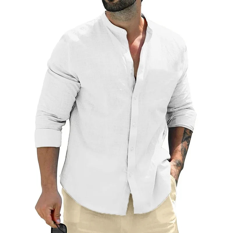 Breathable Linen Shirt for Men – Regular Fit, Soft and Comfortable Fabric