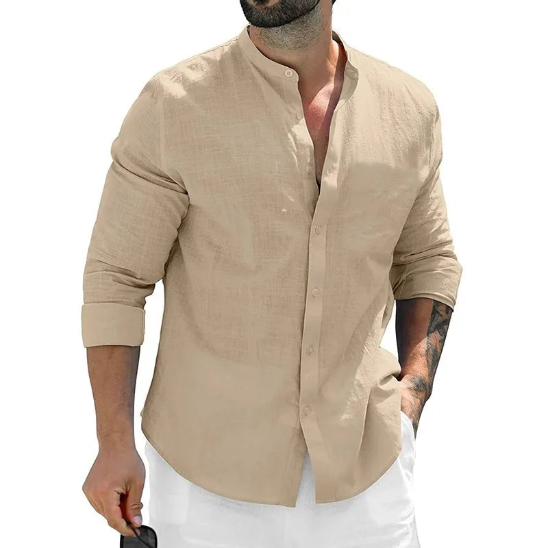 Breathable Linen Shirt for Men – Regular Fit, Soft and Comfortable Fabric