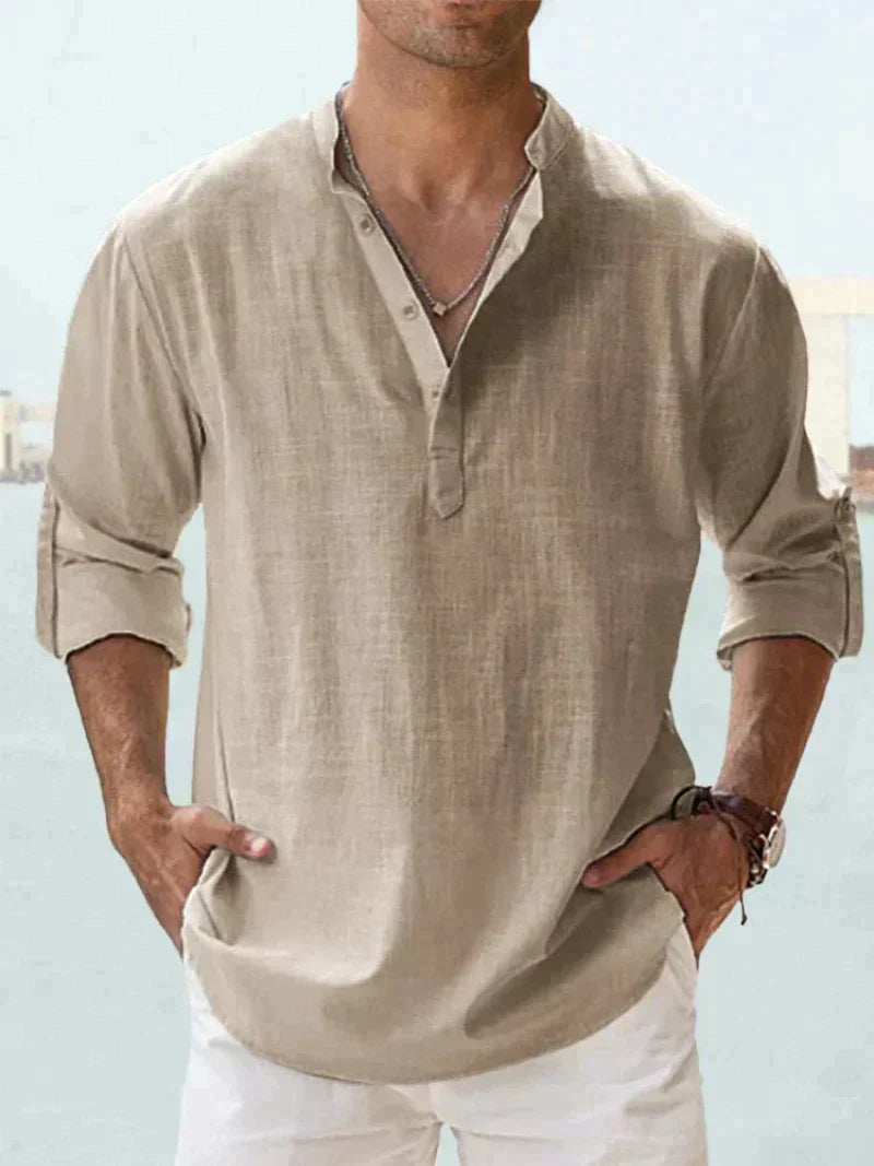 Linen Shirt for Men - Breathable Fabric and Relaxed Fit