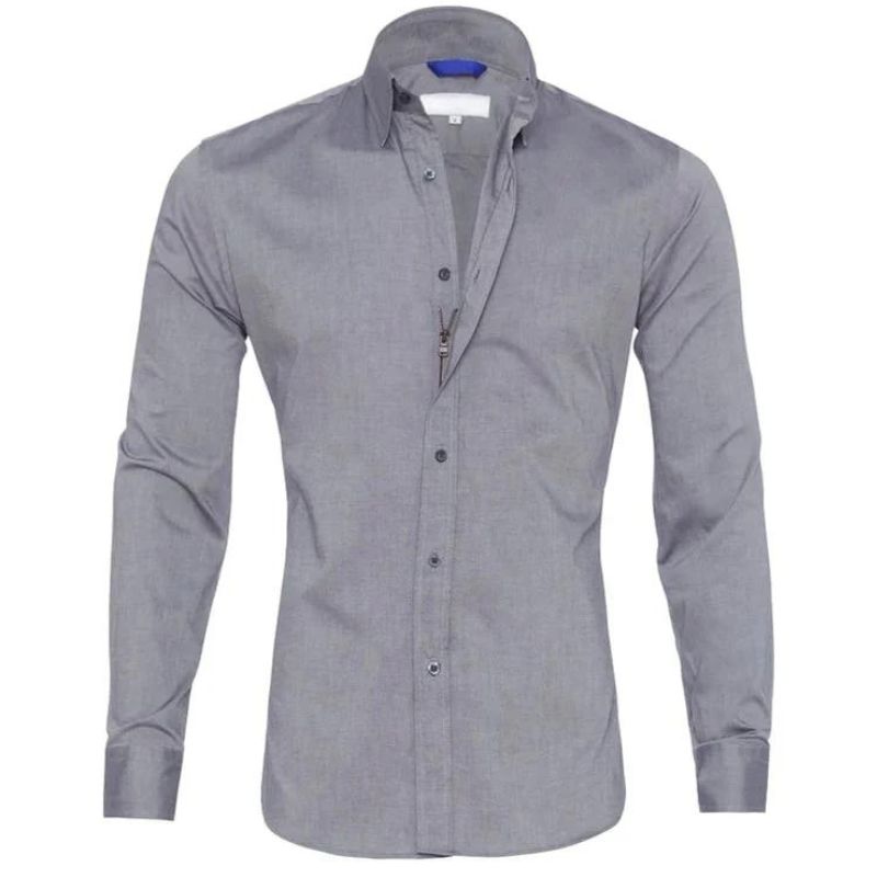 Wrinkle-Resistant Shirt for Men with Hidden Zipper – Breathable and Durable Fabric