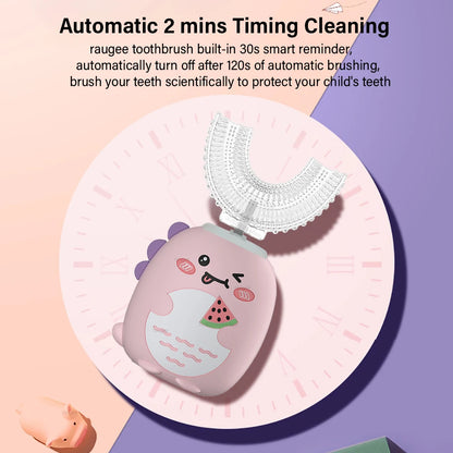 Children's 360° Sonic Electric Toothbrush with U-Shaped Design and 3 Cleaning Modes – IPX7 Waterproof