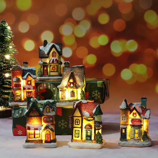 Christmas Light Decorations for Home – Resin Ornaments with Battery for Kids and New Year 2025