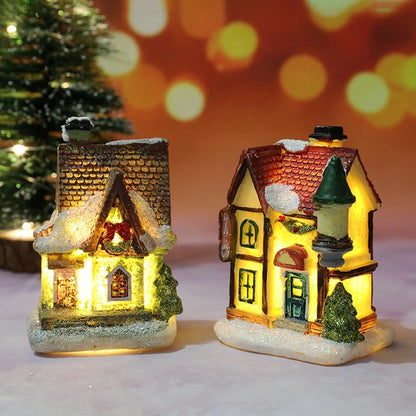Christmas Light Decorations for Home – Resin Ornaments with Battery for Kids and New Year 2025
