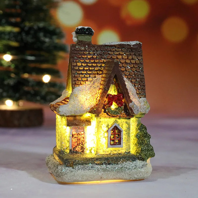 Christmas Light Decorations for Home – Resin Ornaments with Battery for Kids and New Year 2025