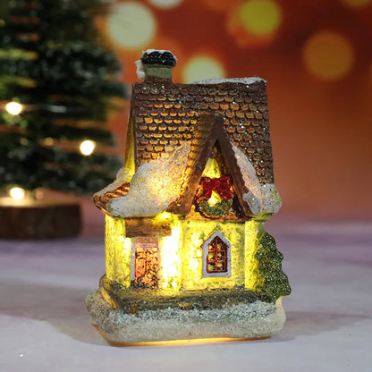 Christmas Light Decorations for Home – Resin Ornaments with Battery for Kids and New Year 2025