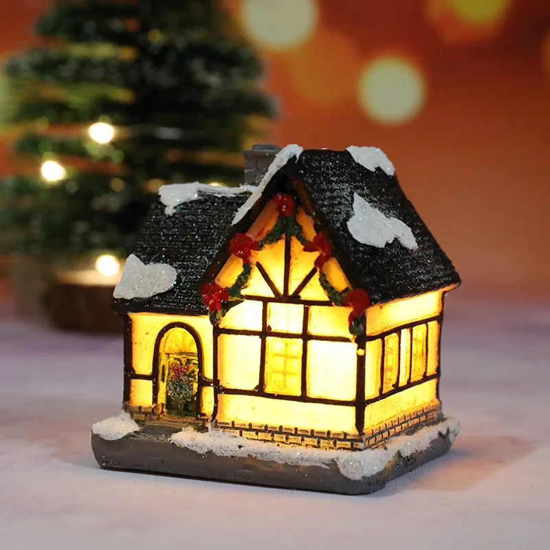 Christmas Light Decorations for Home – Resin Ornaments with Battery for Kids and New Year 2025