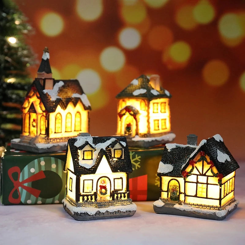 Christmas Light Decorations for Home – Resin Ornaments with Battery for Kids and New Year 2025