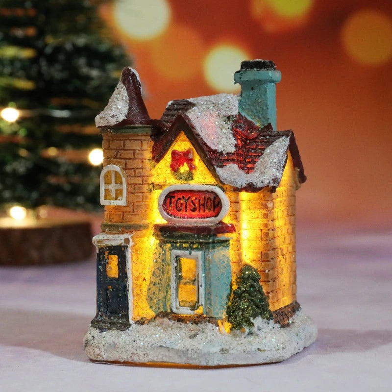 Christmas Light Decorations for Home – Resin Ornaments with Battery for Kids and New Year 2025