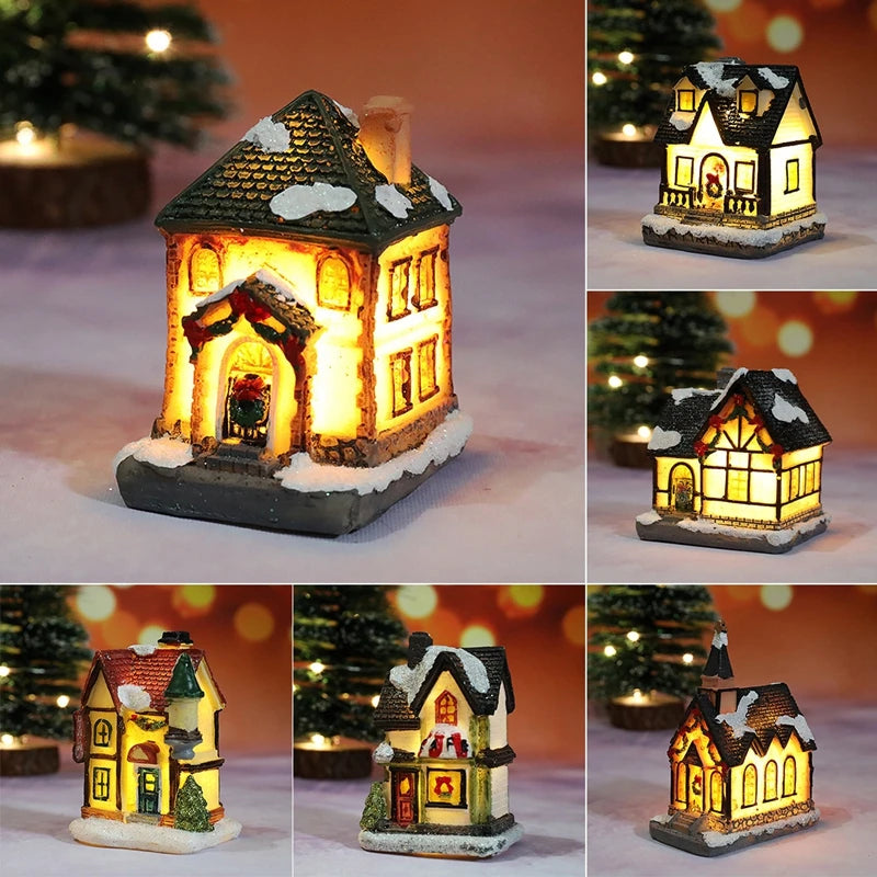 Christmas Light Decorations for Home – Resin Ornaments with Battery for Kids and New Year 2025