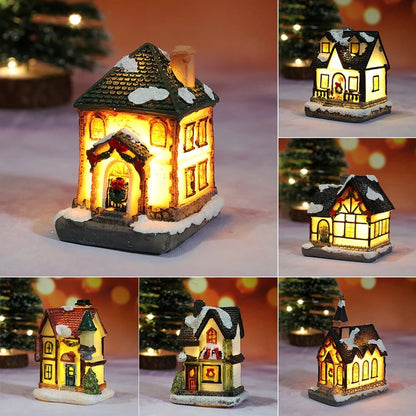 Christmas Light Decorations for Home – Resin Ornaments with Battery for Kids and New Year 2025