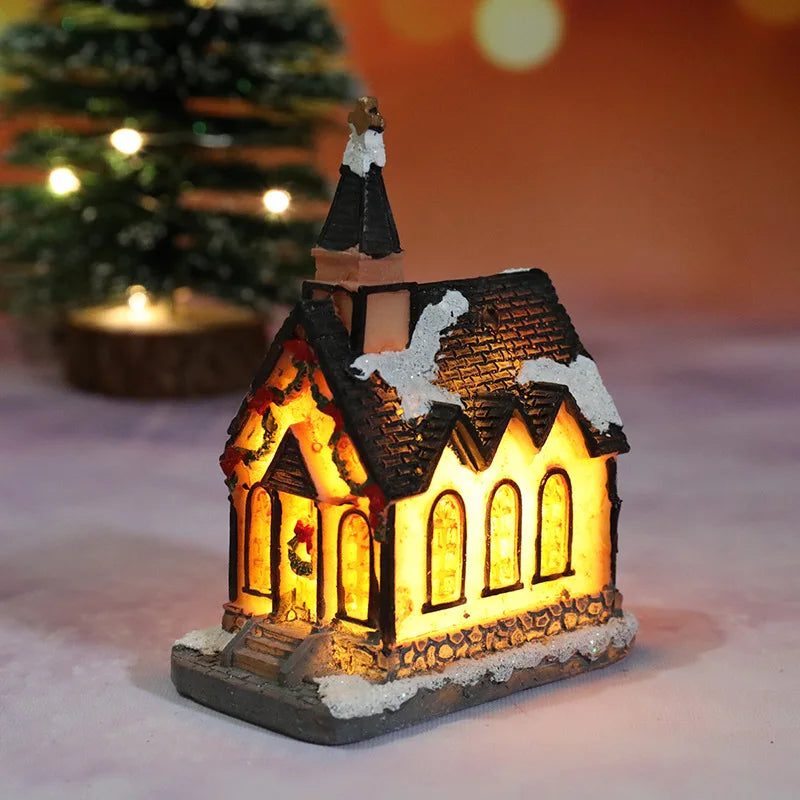 Christmas Light Decorations for Home – Resin Ornaments with Battery for Kids and New Year 2025